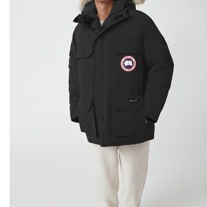 *NEW* Canada Goose Black Jacket with FurExpedition Parka Fusion Fit Style 4660MA